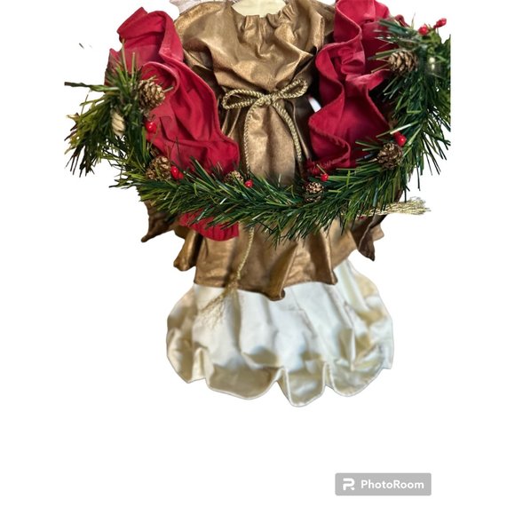 Vintage Fabric Mache Angle tree Topper in box Home for the holidays - Picture 7 of 7